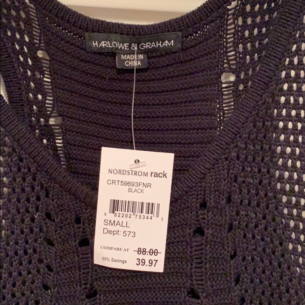 Harlowe & Graham mesh knit tunic NWT